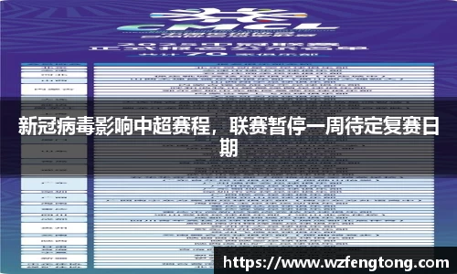 新冠病毒影响中超赛程，联赛暂停一周待定复赛日期