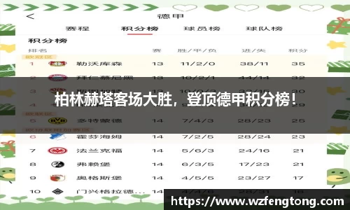 柏林赫塔客场大胜，登顶德甲积分榜！